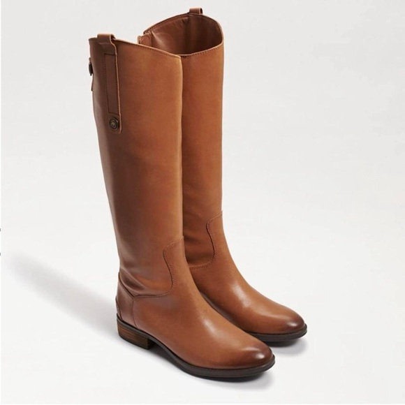 Sam Edelman Shoes - Sam Edelman Penny Whiskey Leather Tall Equestrian Back Zip Riding Boots Sz 8